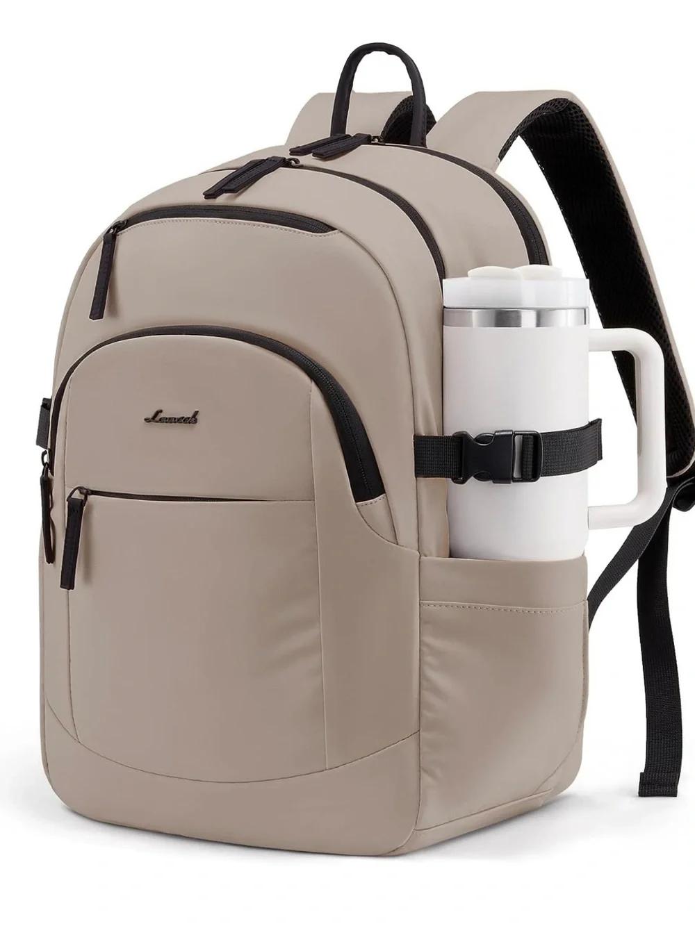 Neutral Beige Women's Backpack with Front Pocket